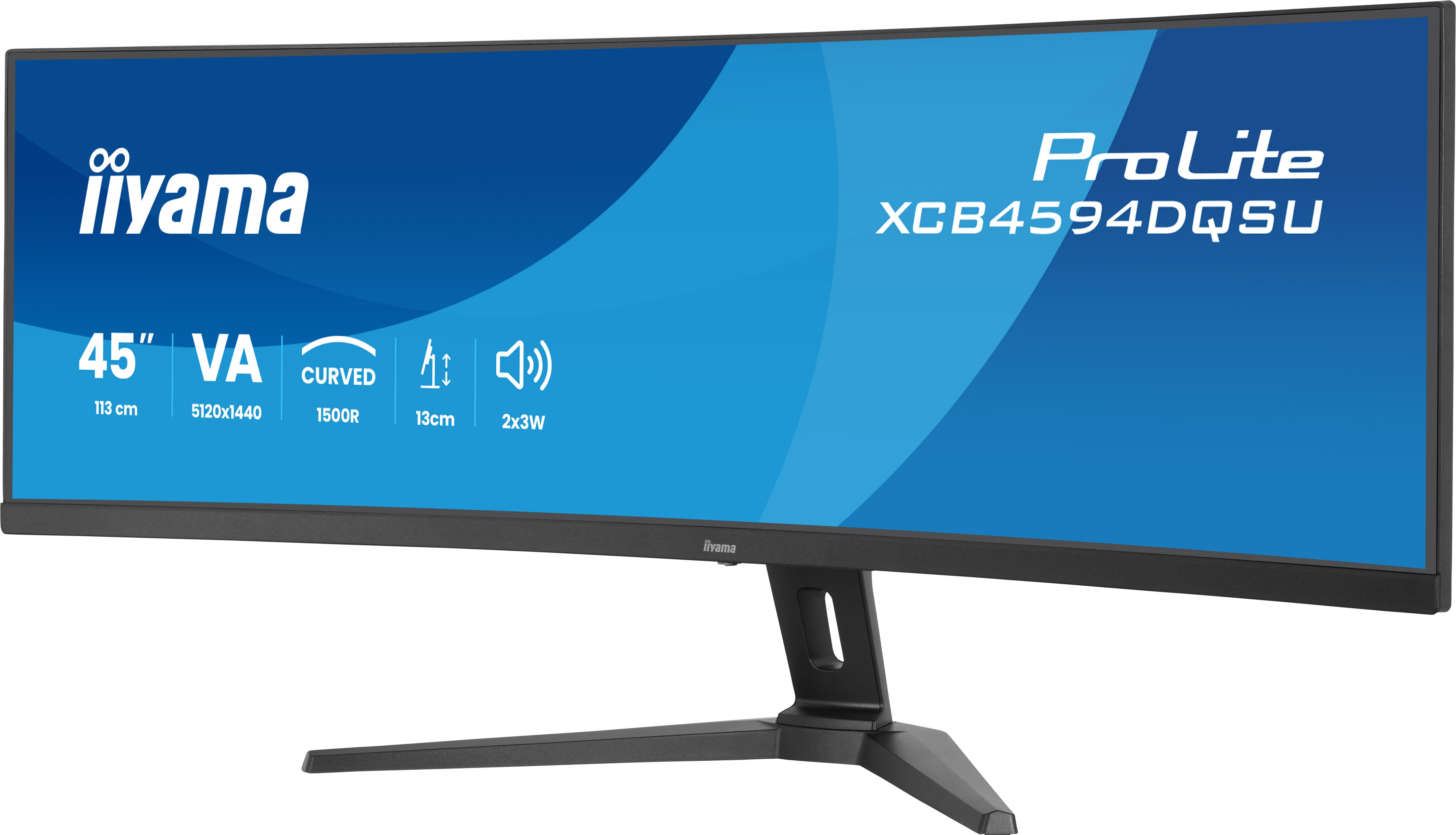 iiyama ProLite XCB4594DQSU-B1 Curved-Monitor 113cm (44.5") DQHD, VA, 2ms, HDMI, DP, USB-C