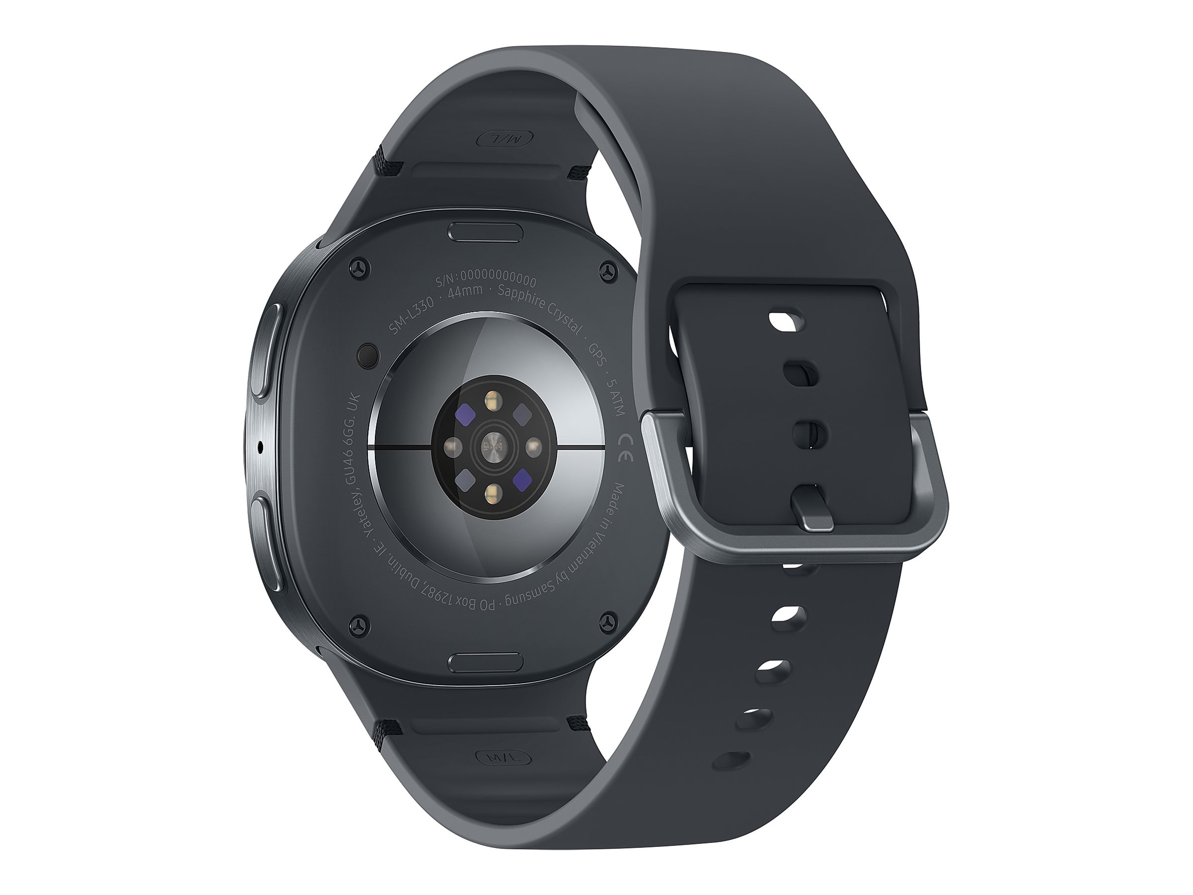 Samsung Galaxy Watch8 - 44 mm - Carbon-Schwarz - intelligente Uhr mit Sportband - Gummi - Graphit -
