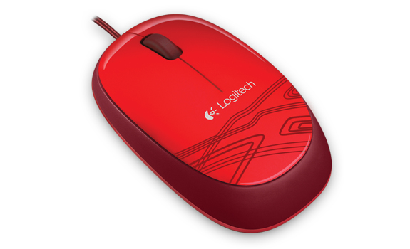 Logitech M105, Beidhändig, Optisch, USB Typ-A, 1000 DPI, Rot