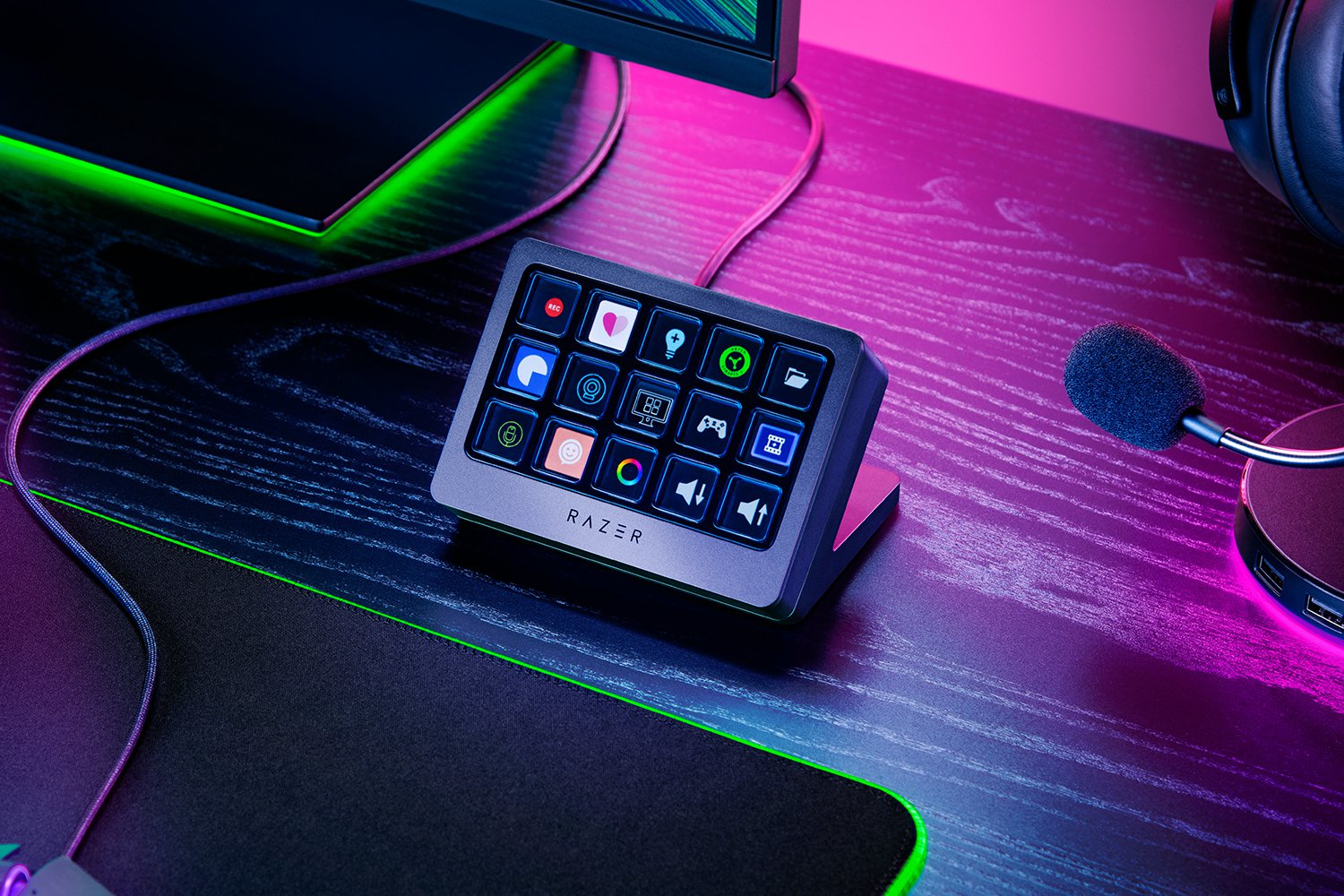 Razer Stream Controller X, Schwarz, 15 Tasten, Windows 10, Windows 11, Mac OS X 10.14 Mojave, Mac OS