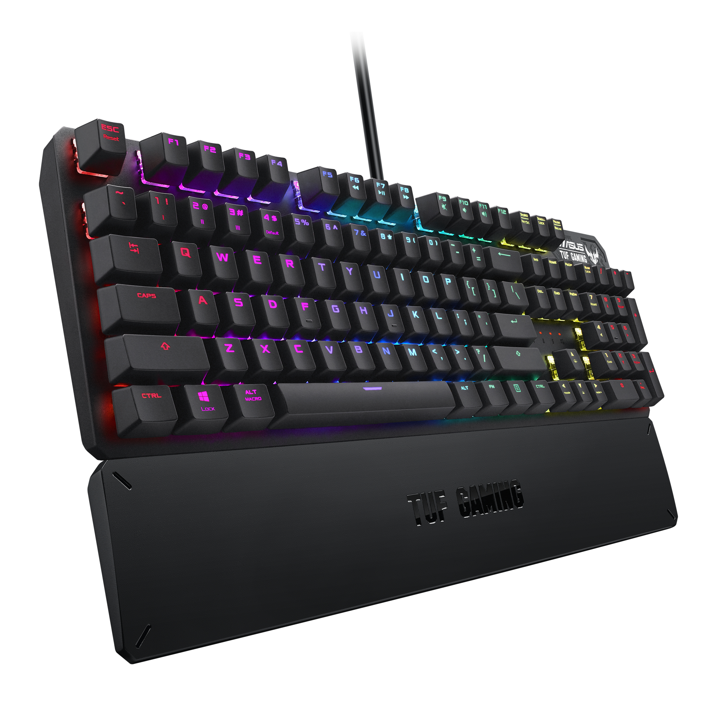 ASUS TUF Gaming K3, Volle Größe (100%), Kabelgebunden, USB, Mechanischer Switch, RGB-LED, Grau