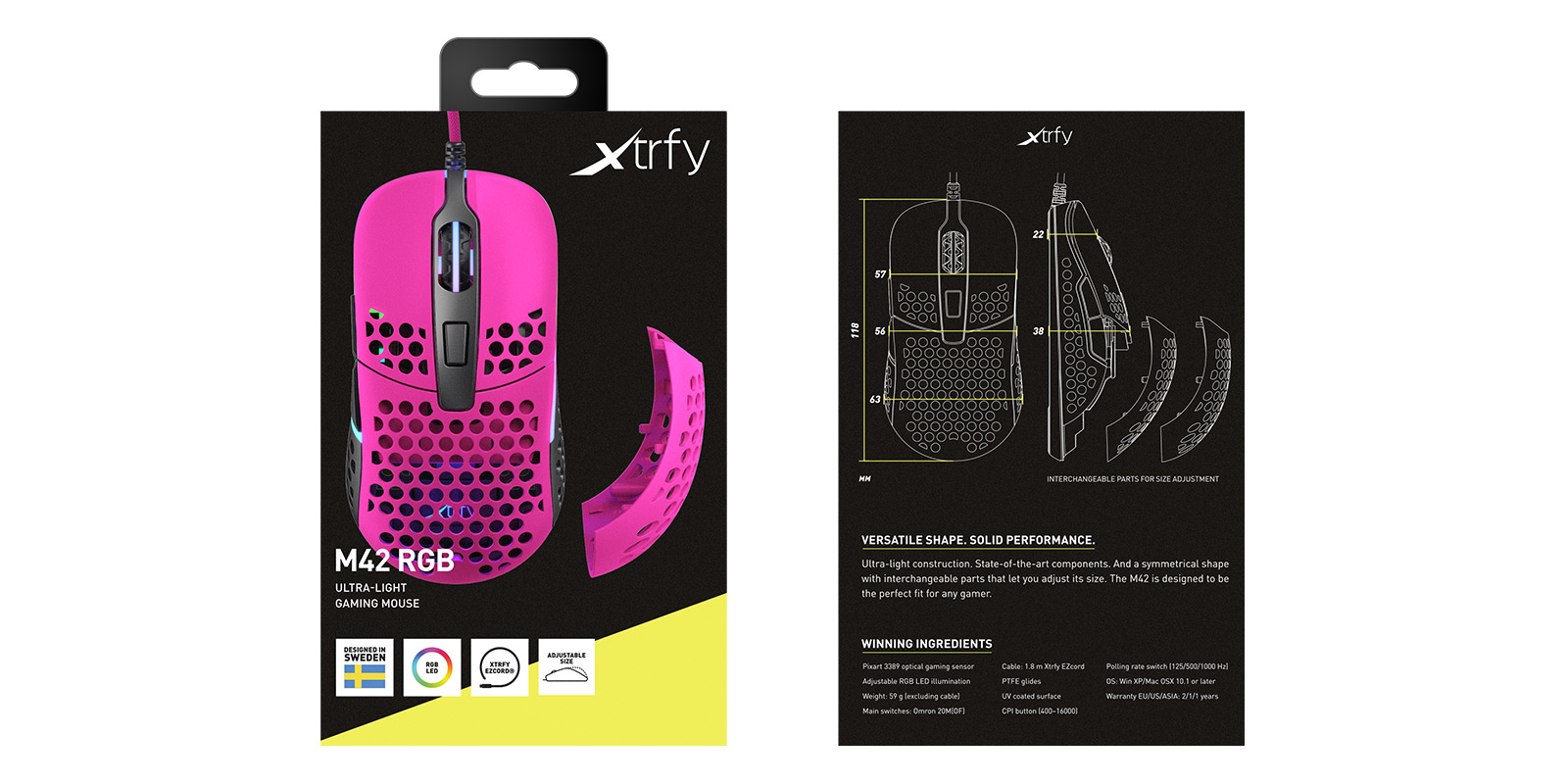 Cherry Xtrfy M42 - Maus - optisch - kabelgebunden - USB