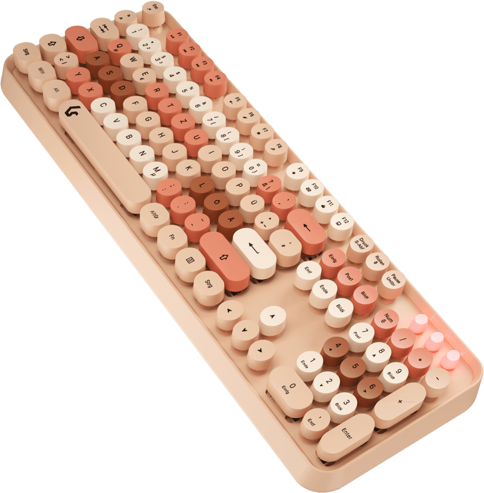 B-WARE - KeySonic KSKM-8200M-RF (DE), Maus-Tastatur-Set, Full-SizeTastatur, runde Tasten, Kunststoff