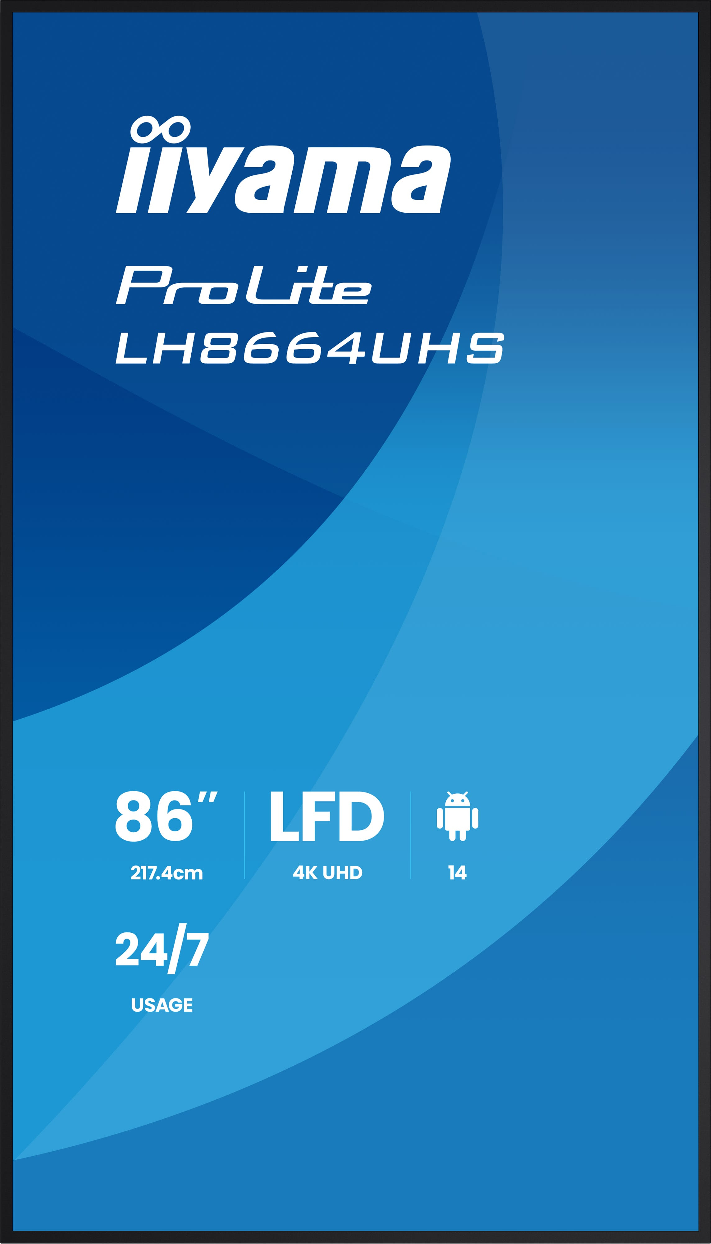 Iiyama LH8664UHS-B3AG 86"W LCD 4K UHD IPS Black