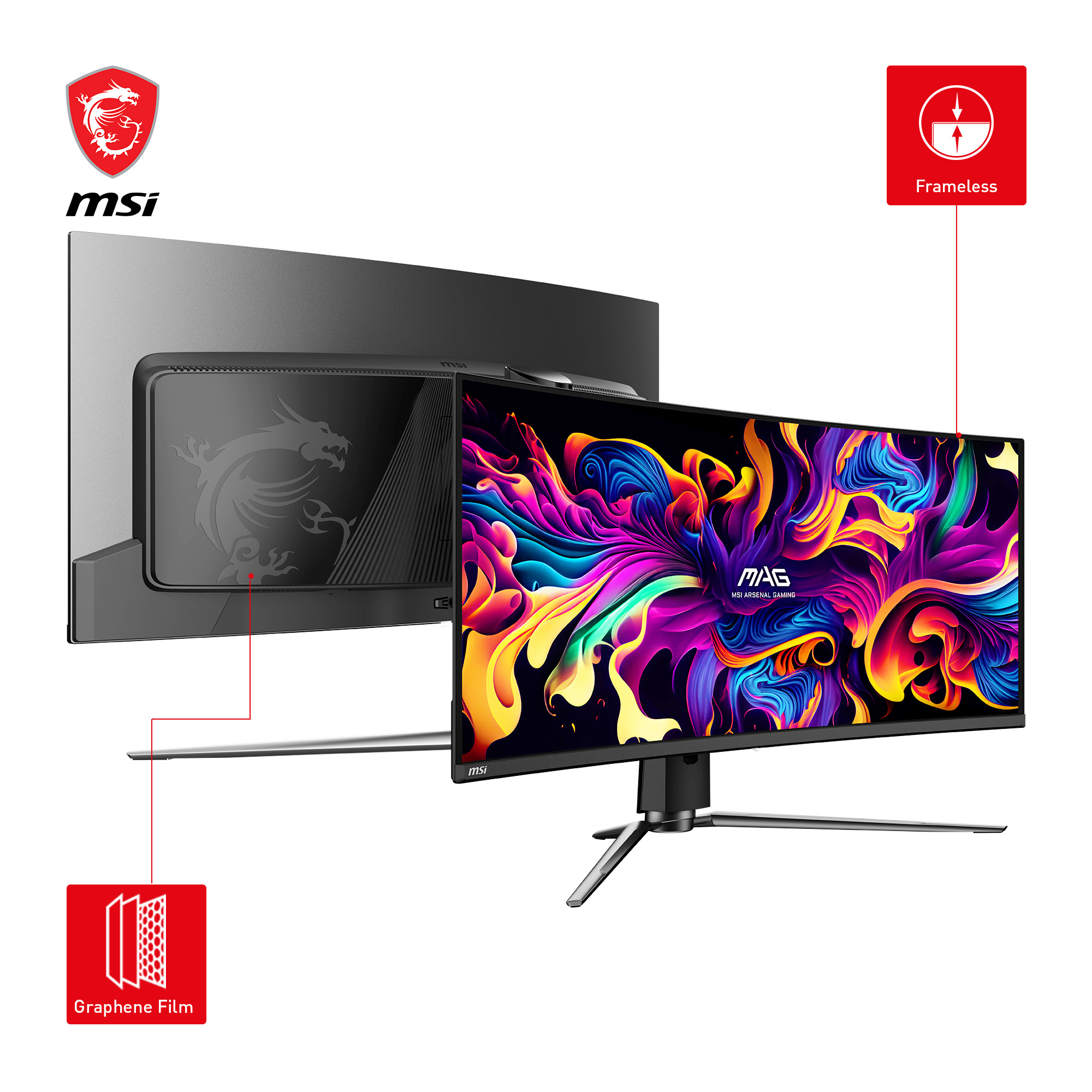 MSI MAG 341CQPDE QD-OLED curved, 34" UWQHD QD-OLED, 175Hz, 0.03ms, 1800R