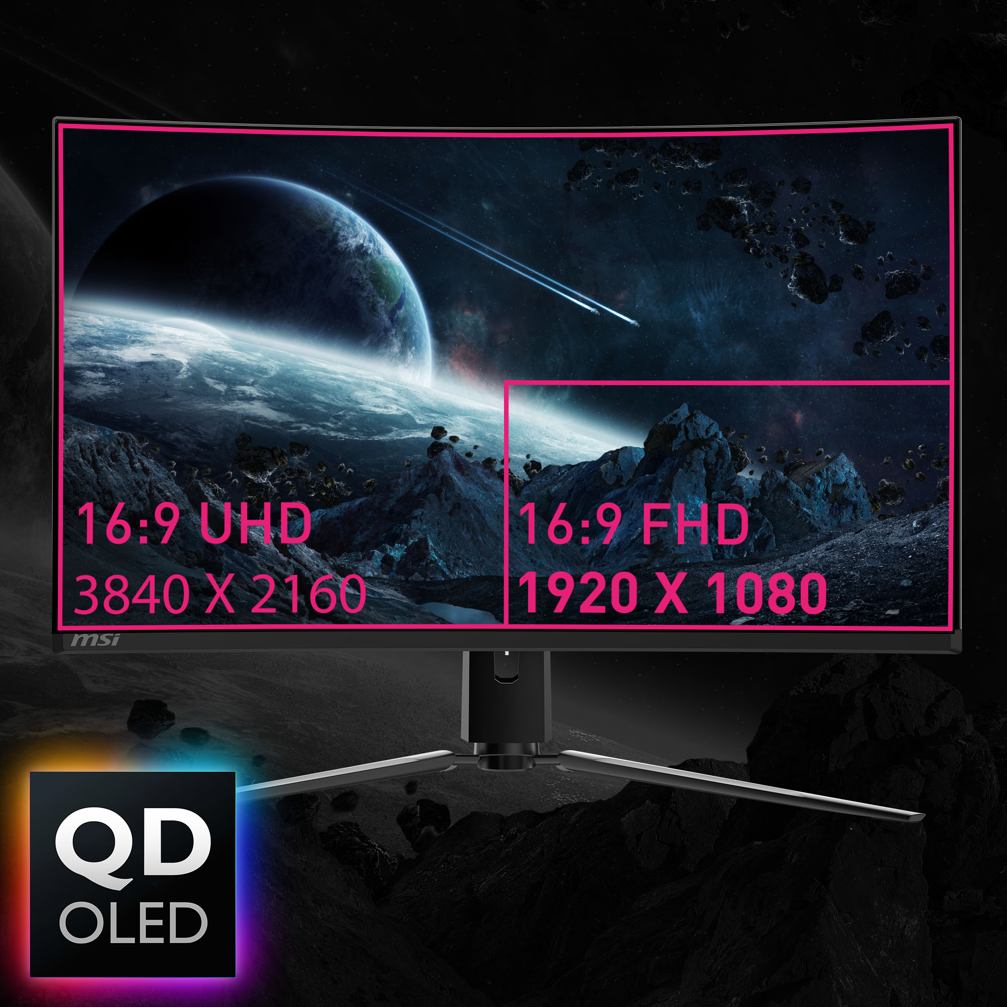 MSI MPG 321CURXDE QD-OLED, 31.5" 4K UHD OLED, 240Hz, 0,03ms, 1x DP, 2x HDMI, 1x USB-C (m. DP)