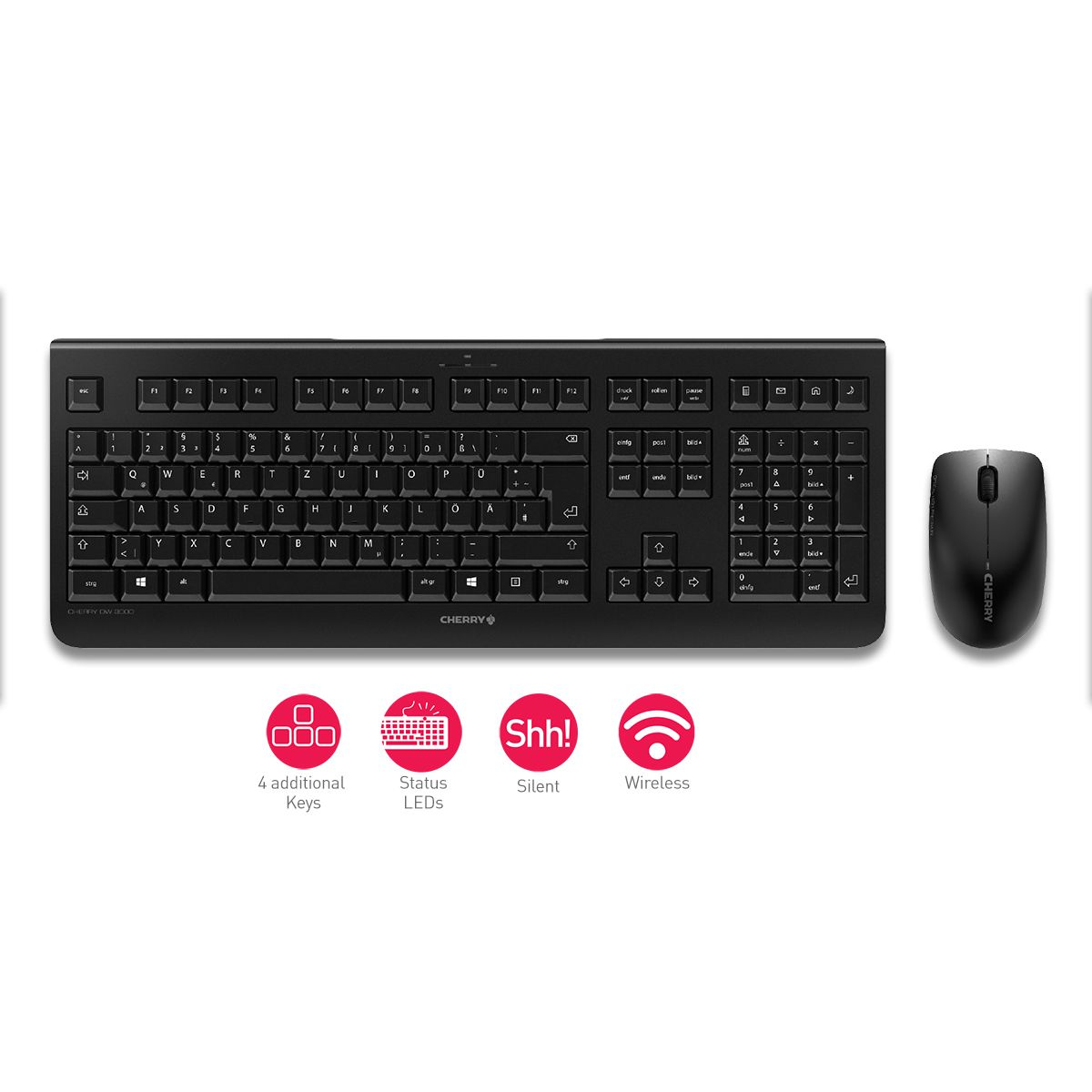 Cherry DW 3000 - Tastatur-und-Maus-Set - kabellos