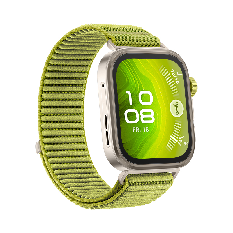 Huawei Watch Fit 4 Pro - Aluminiumlegierung - intelligente Uhr mit Riemen - Nylon - grün - Handgelen