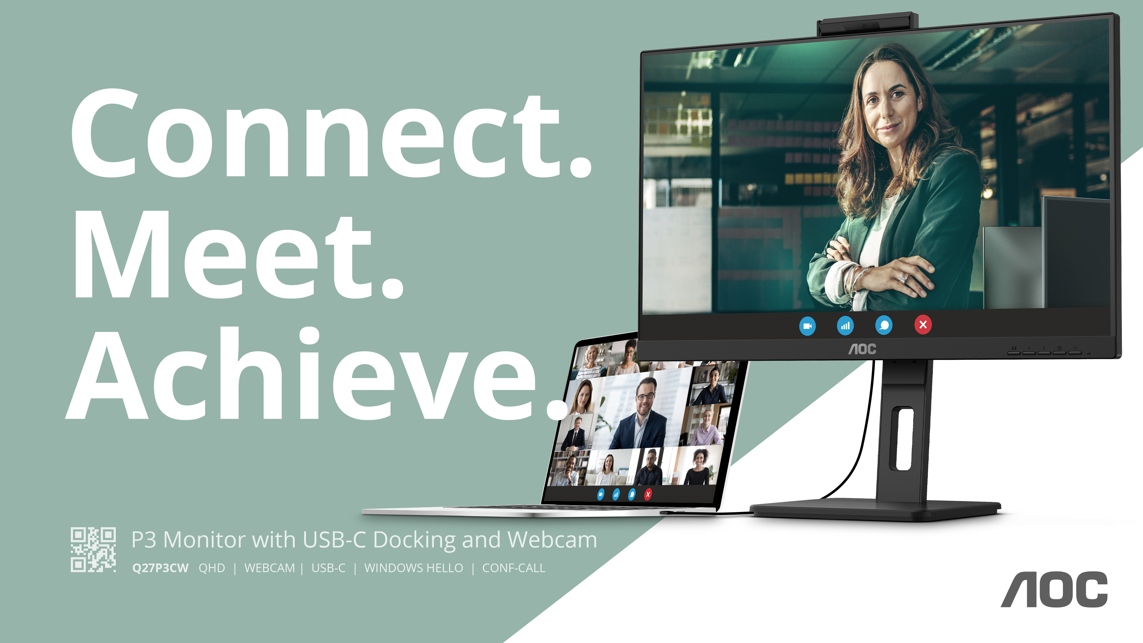 AOC Pro-line Q27P3CW - LED-Monitor - 68.6 cm (27")