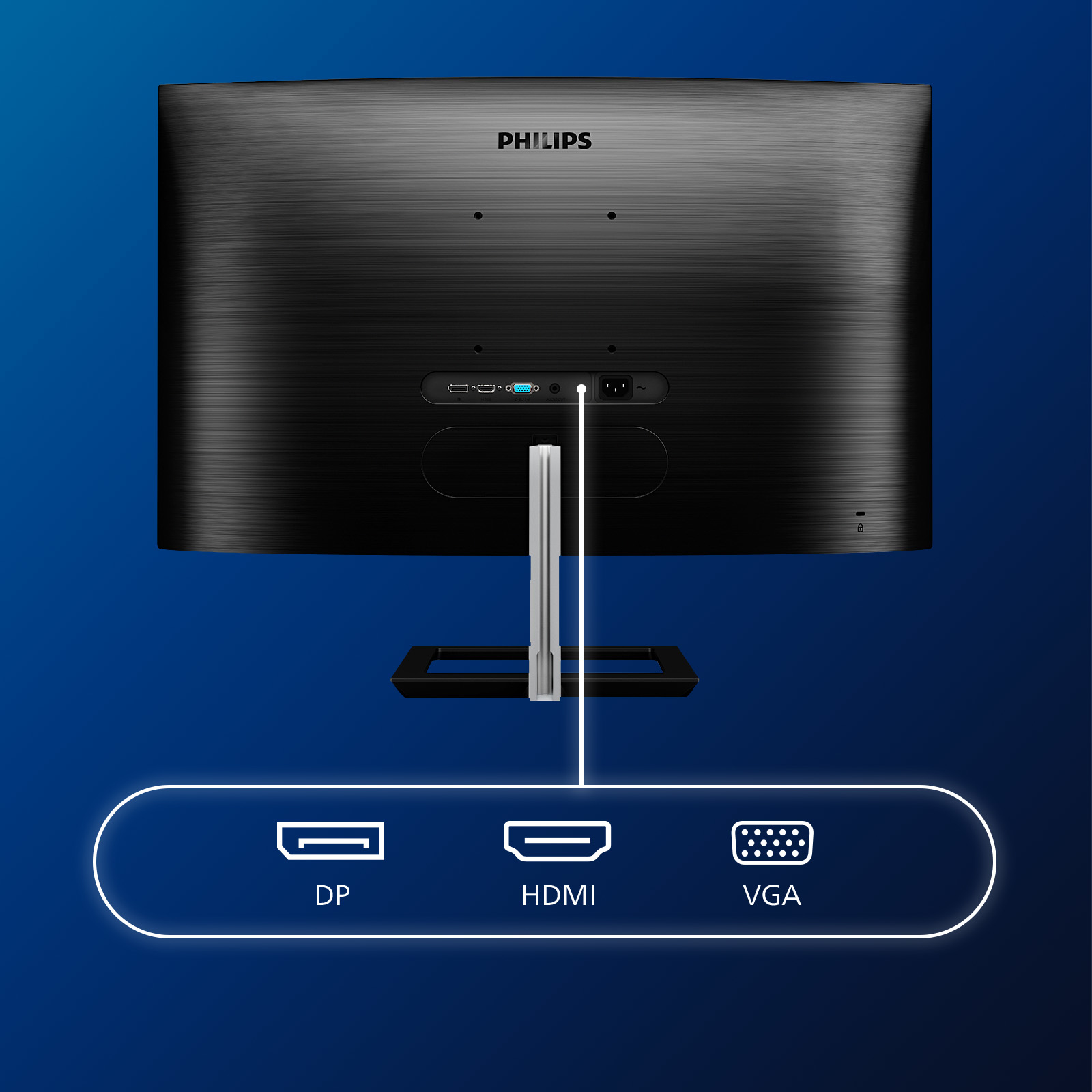 Philips E-line 322E1C Curved-Monitor 81.3cm (32") Full HD, VA, 4ms, HDMI, Displayport, VGA