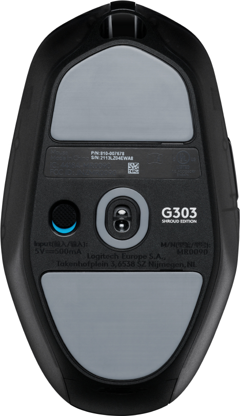 Logitech G G303 Shroud Edition, rechts, Optisch, RF Wireless + Bluetooth, 25600 DPI, 1 ms, Schwarz