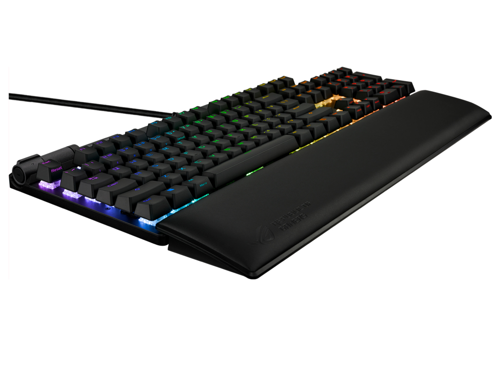 ASUS ROG Strix Flare II, Kabelgebunden, USB, Mechanischer Switch, AZERTY, RGB-LED, Schwarz, Grau