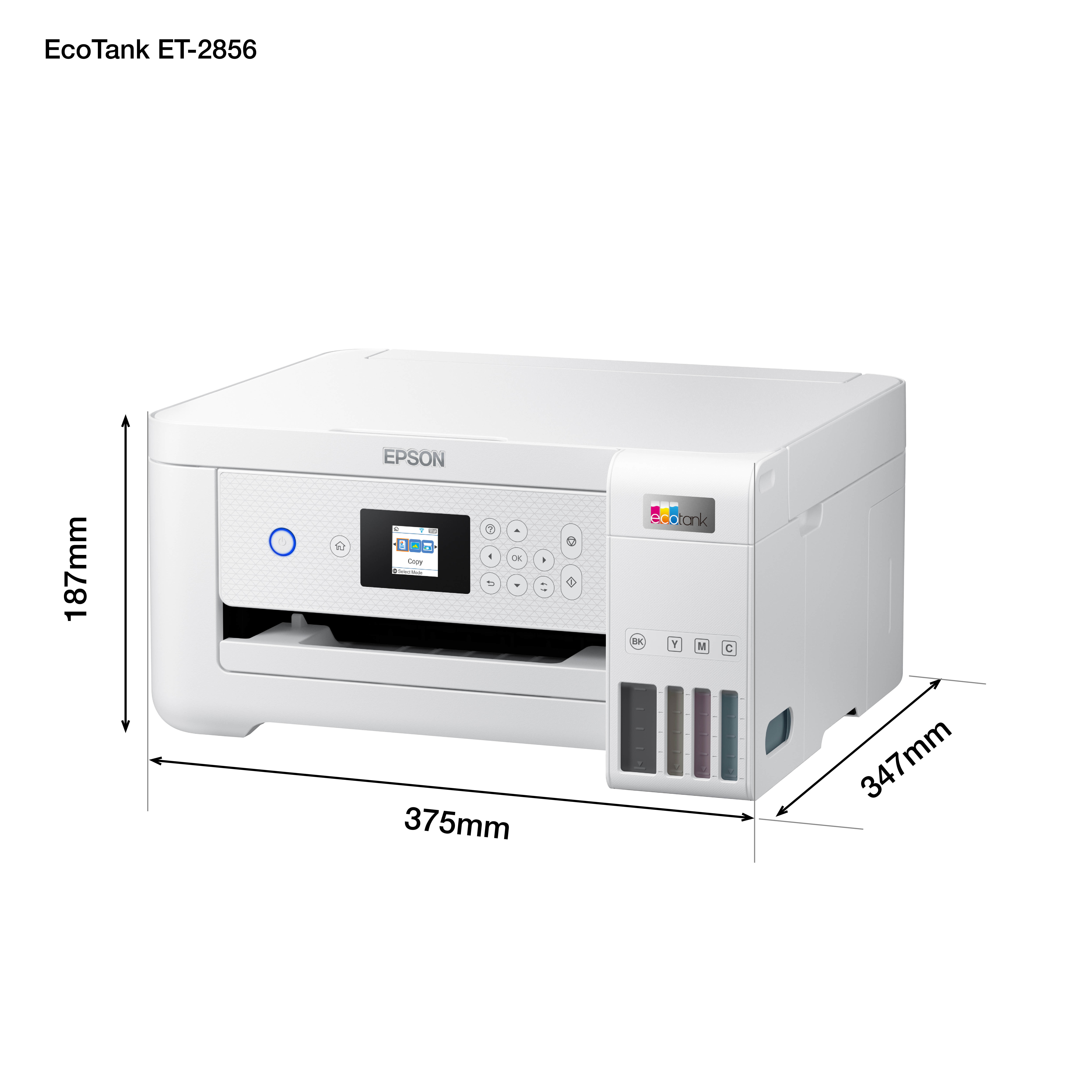 Epson EcoTank ET-2856 - Multifunktionsdrucker - Farbe - Tintenstrahl - wiederbefüllbar - A4 (Medien)