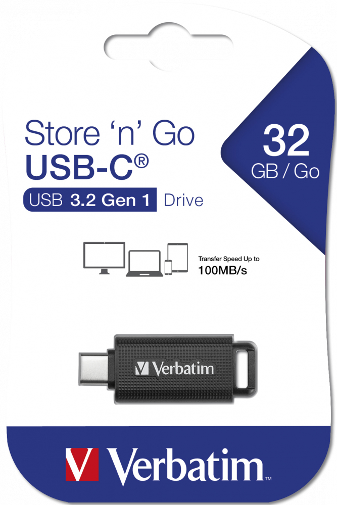 Verbatim Retractable USB 3.2 Gen 1 USB-C - USB-Stick - USB-Stick - 128 GB