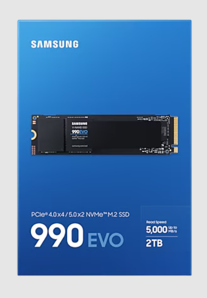 Samsung SSD 990 EVO 2TB, M.2 2280 / M-Key / PCIe 4.0 x4
