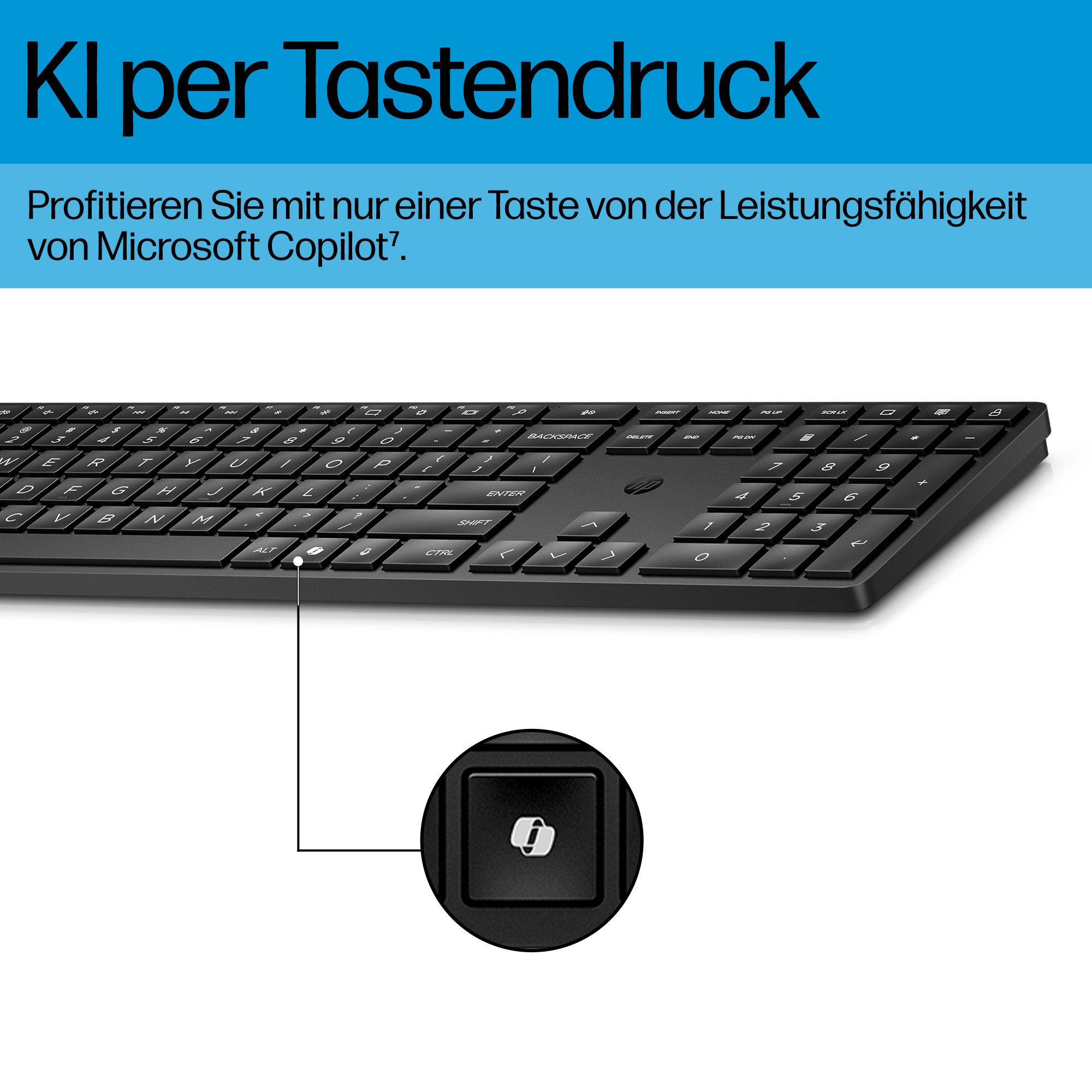 HP 655 Wireless-Tastatur und -Maus, Volle Größe (100%), Kabellos, RF Wireless, Weiß, Maus enthalten