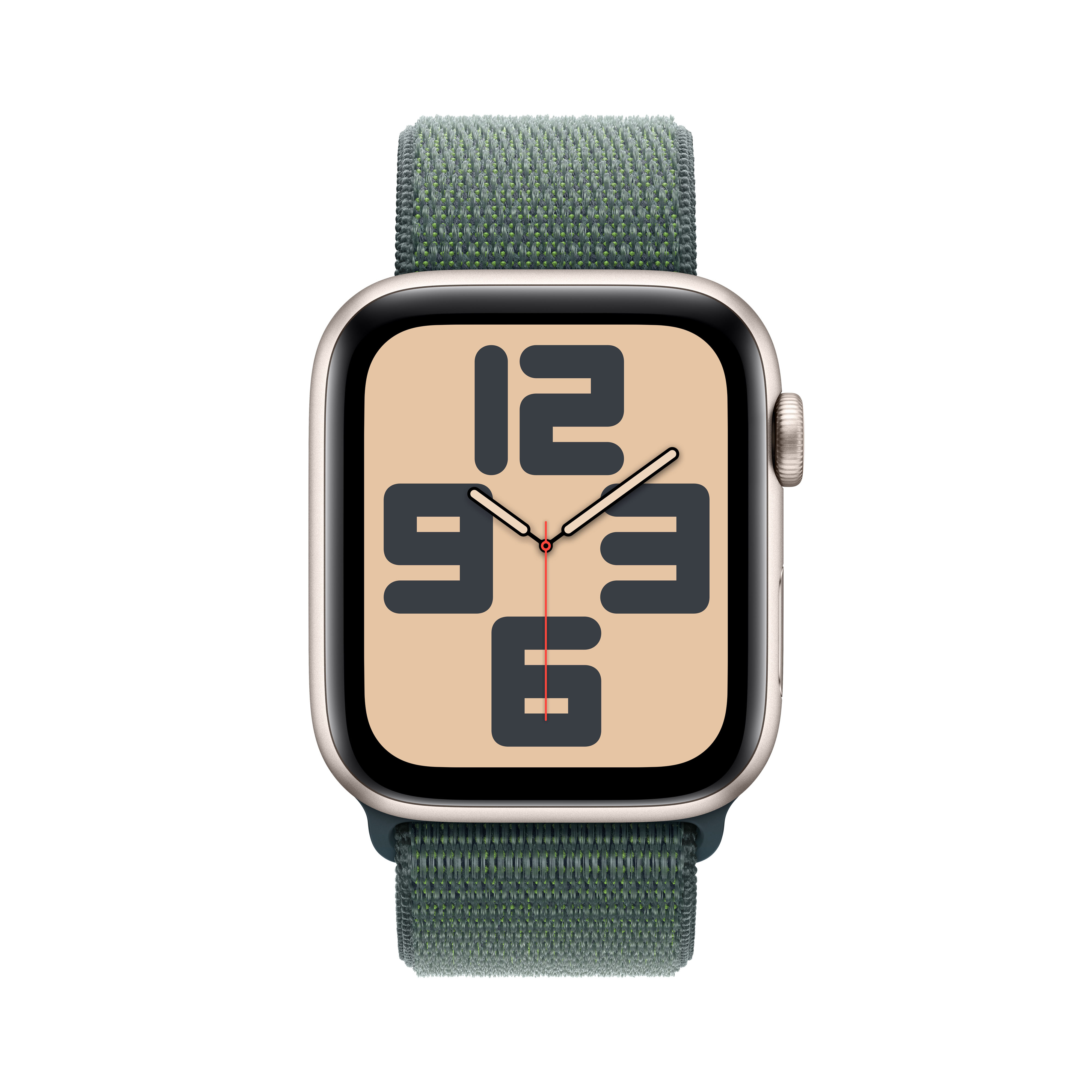 Apple Watch SE (2022) (GPS) 44mm Polarstern mit Sport Loop seegrün