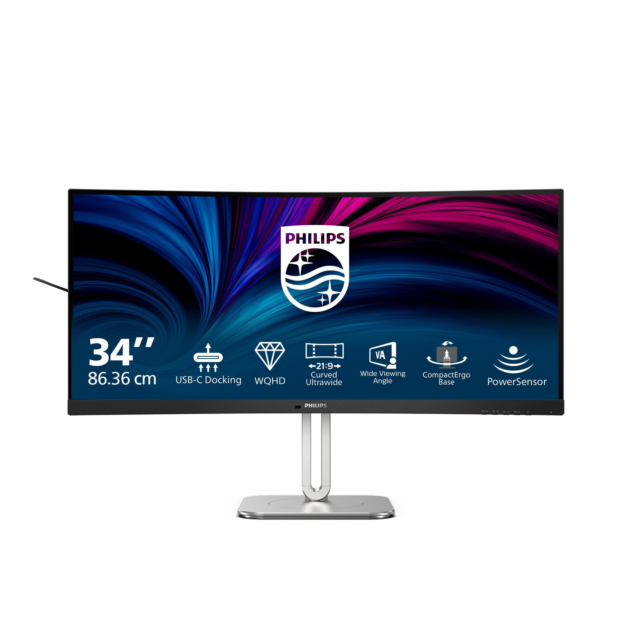 B-WARE - Philips 34B2U5600C Curved-Monitor 86.36cm (34"), UWQHD, VA, 4ms, HDMI, Displayport, USB-C