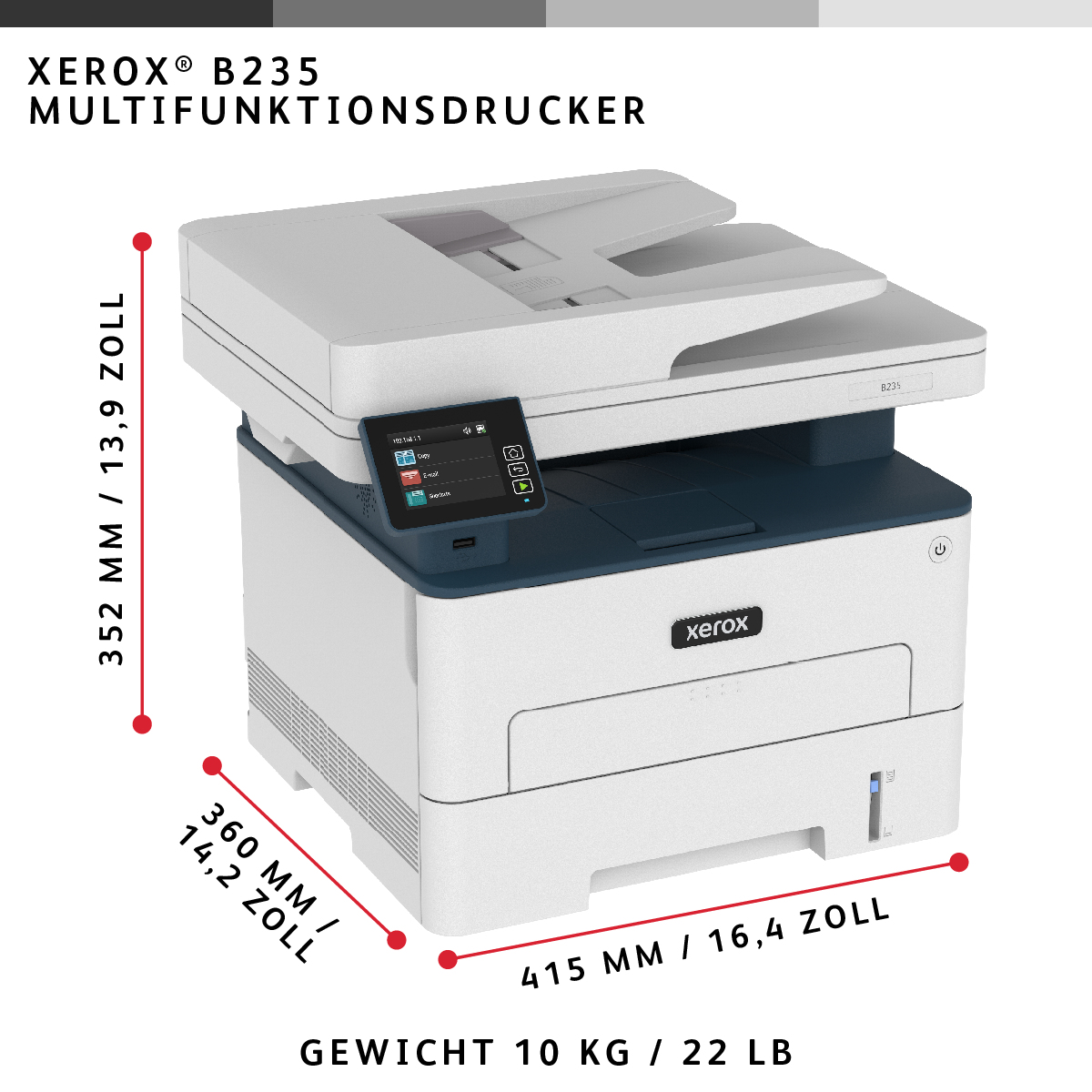 Xerox B235 - Multifunktionsdrucker - s/w - Laser - A4/Legal (Medien)