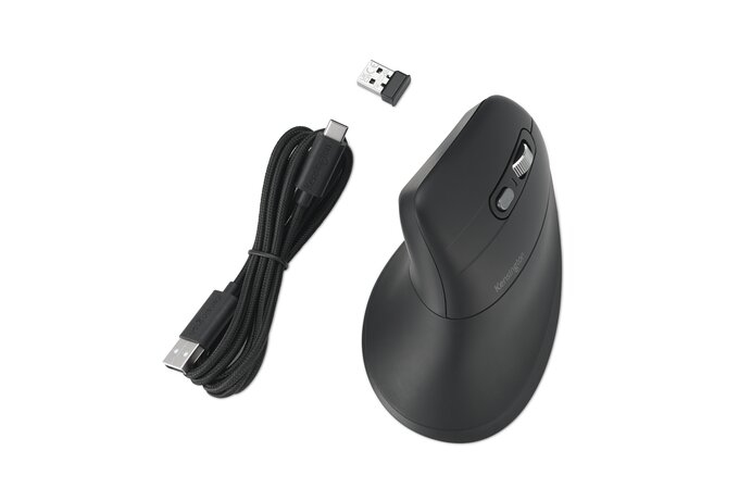 Kensington Pro Fit Ergo MY630 EQ - Maus - wiederaufladbar - ergonomisch - 5 Tasten - kabellos - 2.4