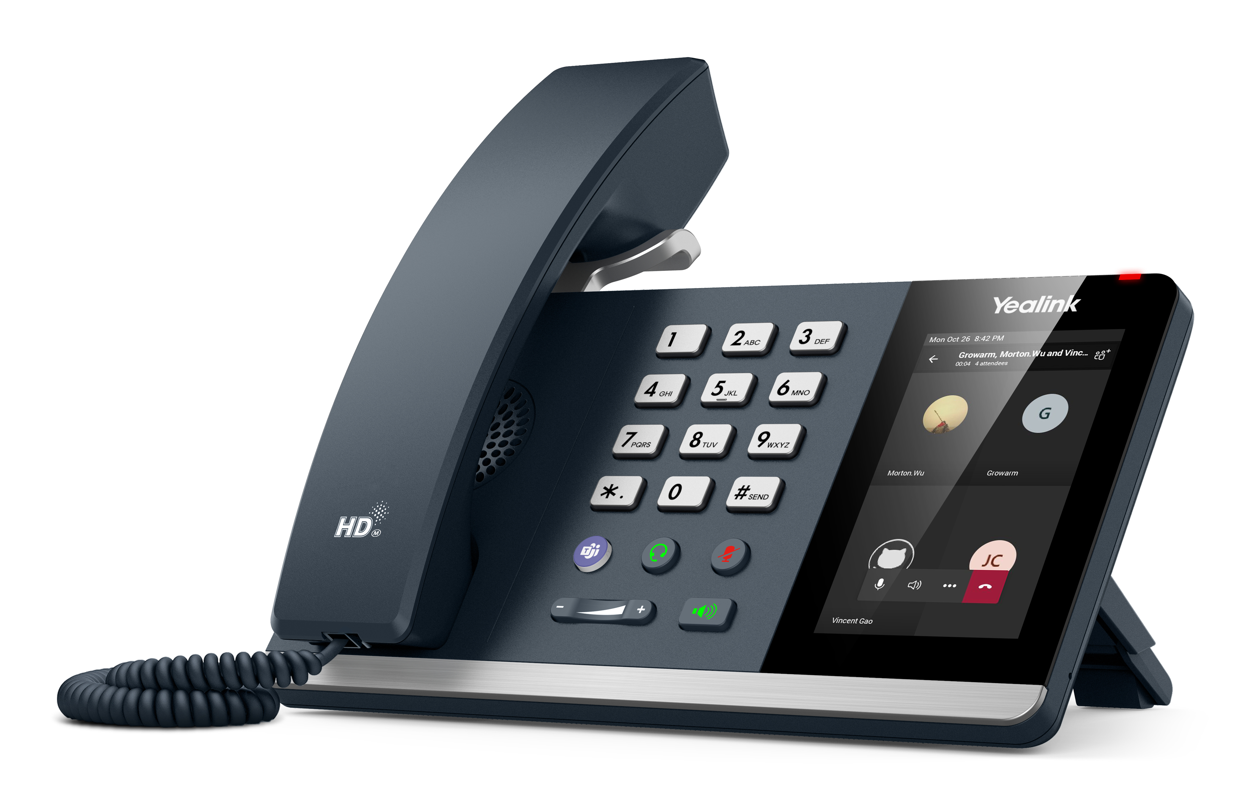Yealink MP54 E2 Mannschaften, IP-Telefon, Grau, Kabelgebundenes Mobilteil, LCD, 10,2 cm (4"), 480 x