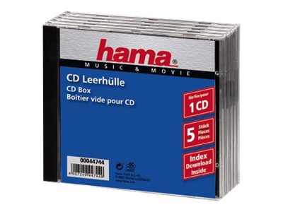 Hama Behälter CD-Aufbewahrung - durchsichtig (Packung mit 5)