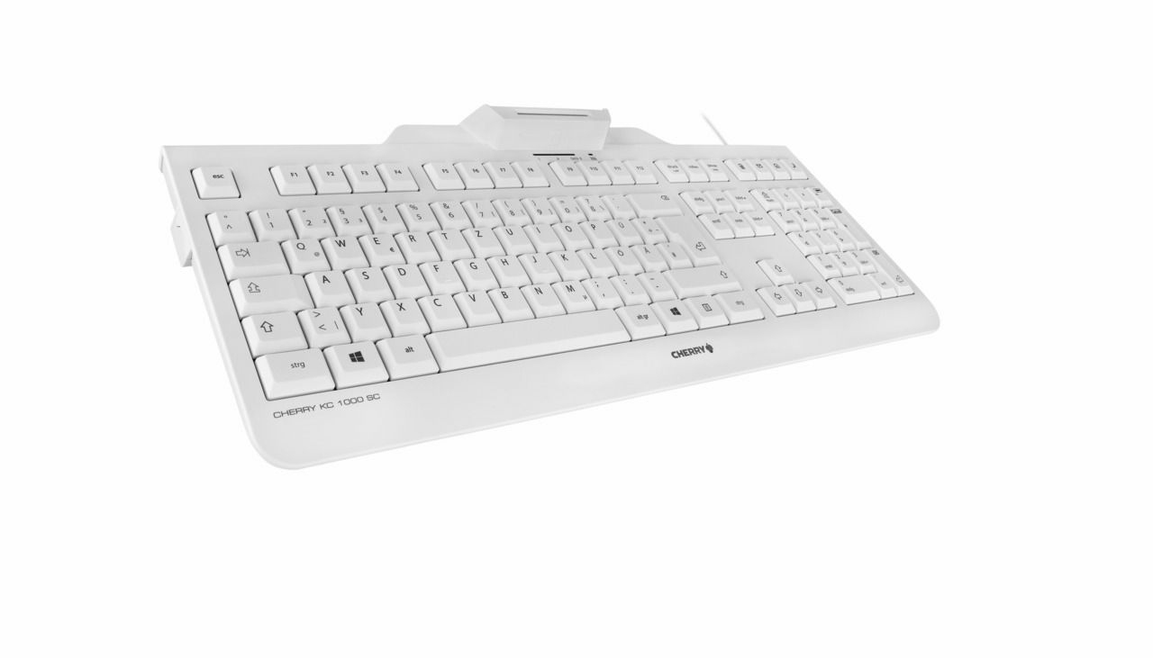 Cherry KC 1000 SC, Volle Größe (100%), Kabelgebunden, USB, QWERTY, Weiß