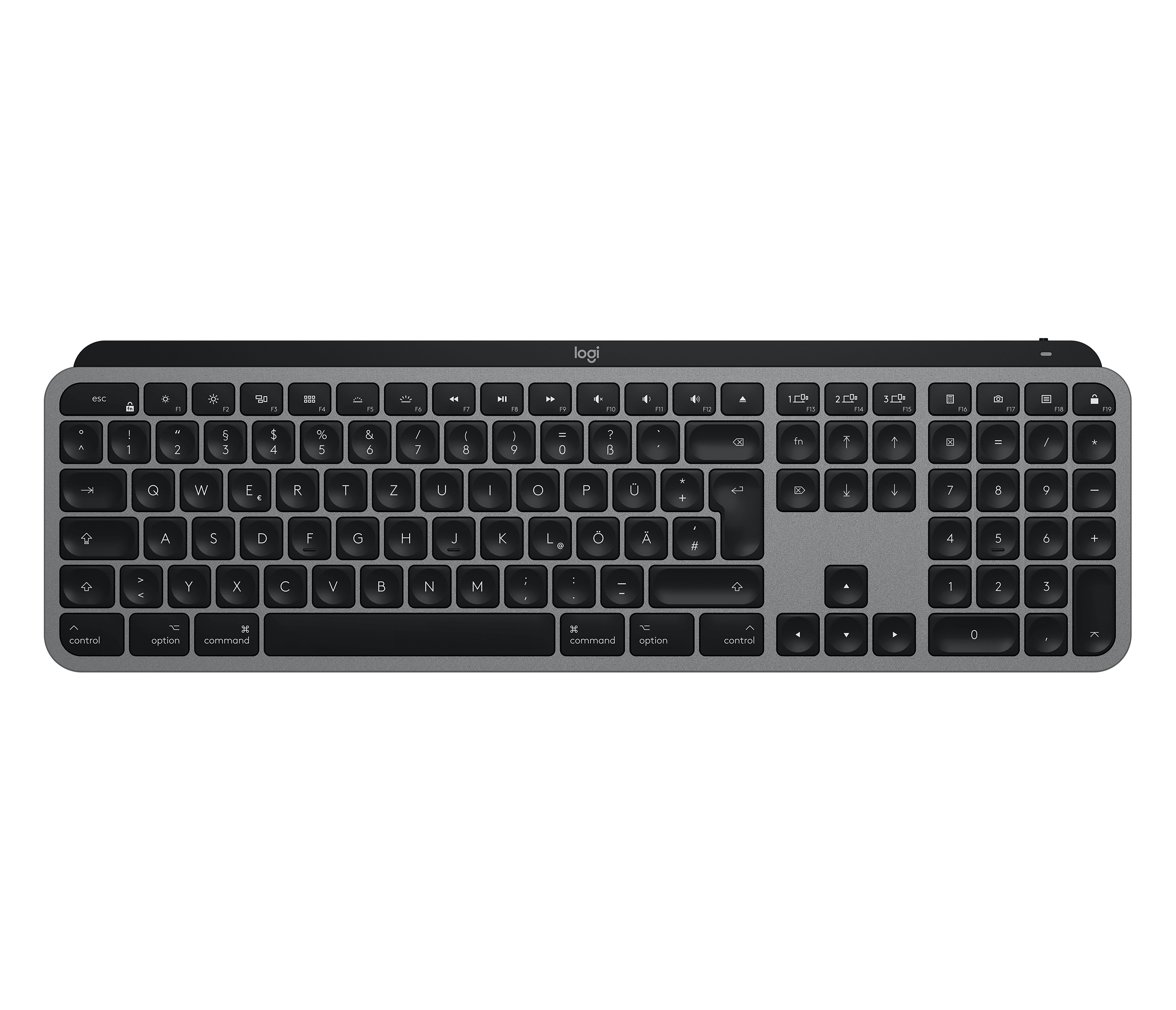 Logitech MX Keys for Mac space gray, USB/Bluetooth, DE