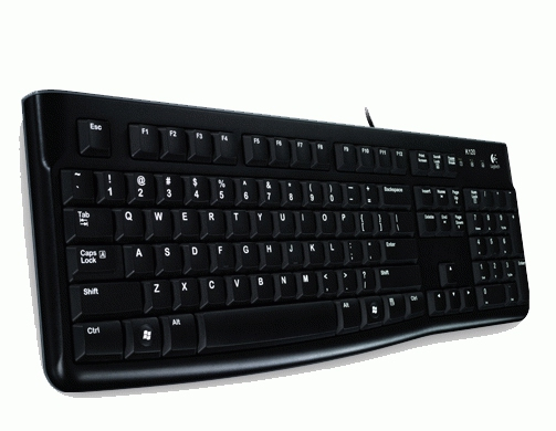 Logitech K120 Corded Keyboard, Kabelgebunden, USB, QWERTY, Schwarz