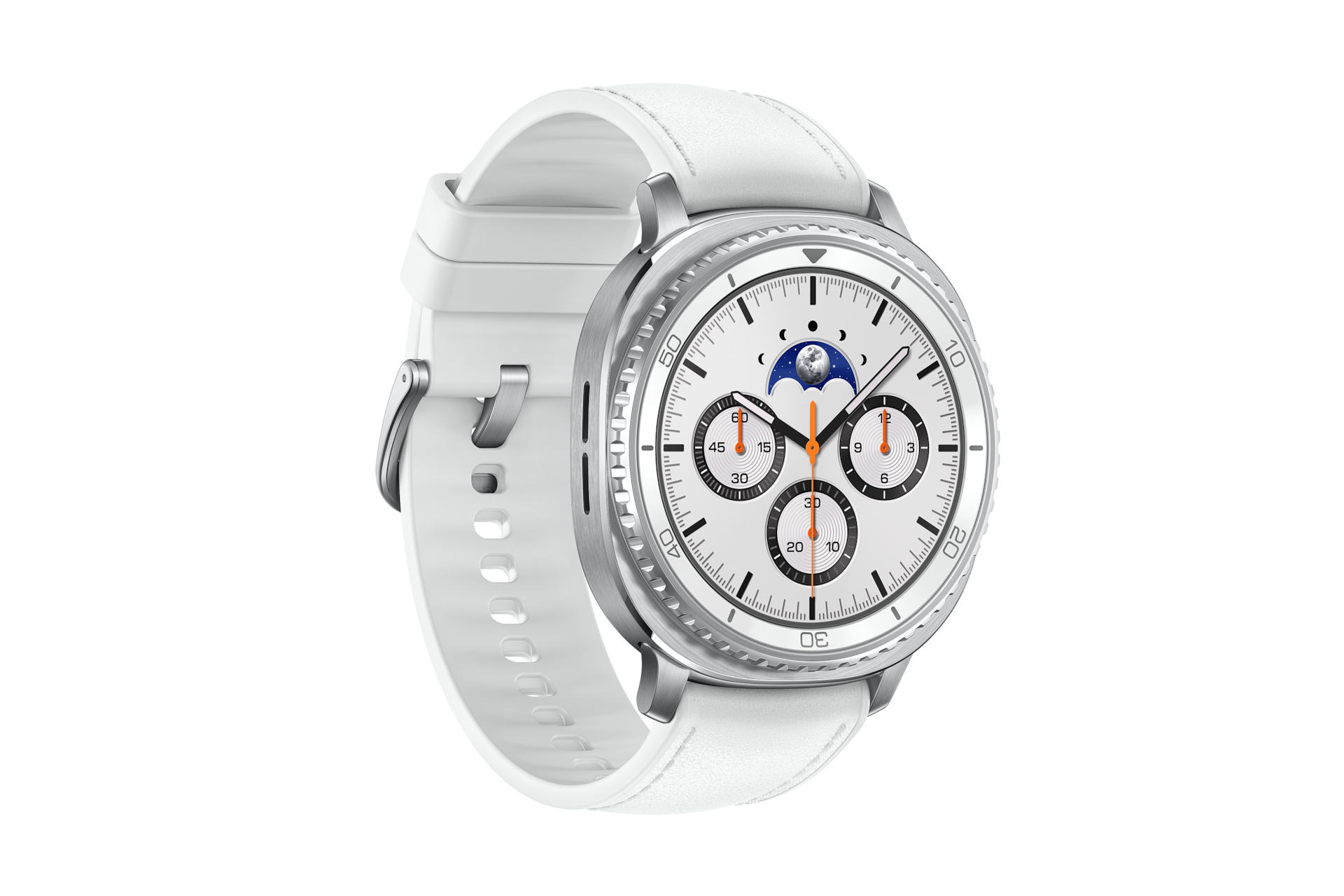 Samsung Galaxy Watch8 Classic - 46 mm - intelligente Uhr mit Hybridband - Hybrid-Eco-Leder - Bandgrö