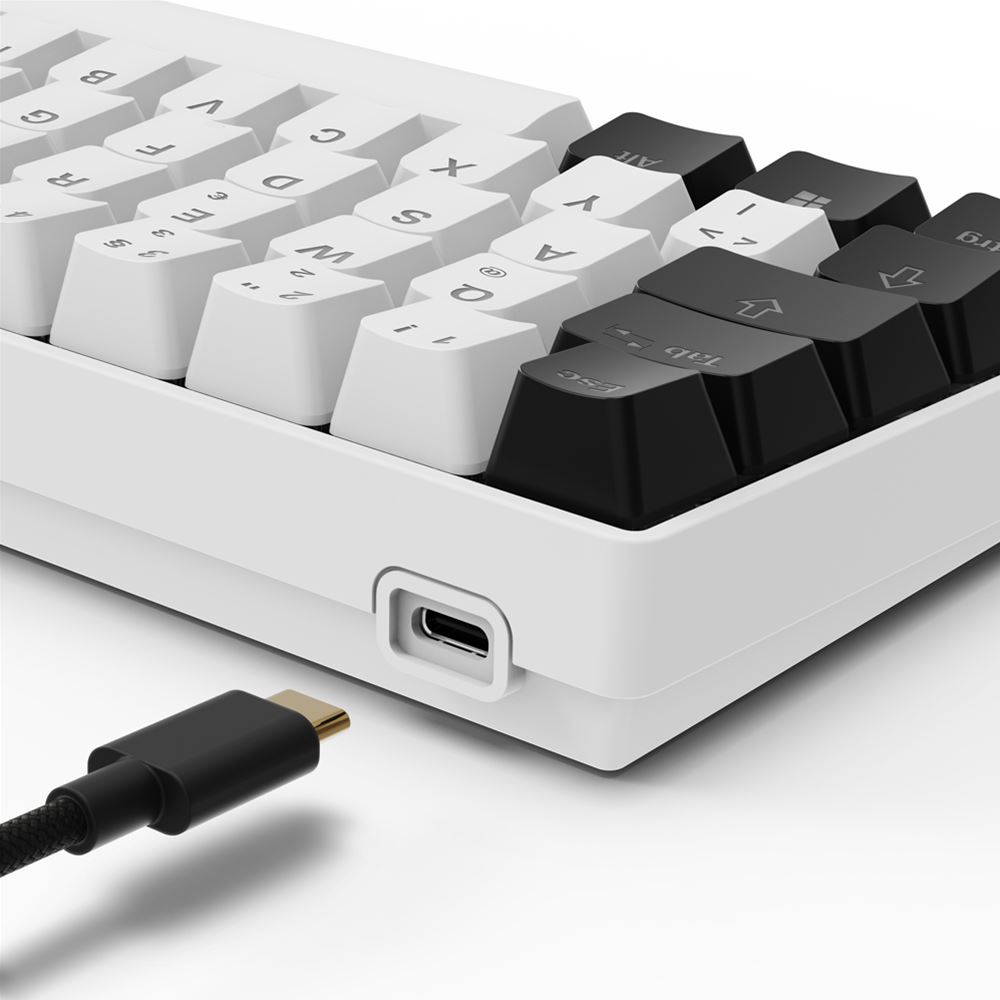 Sharkoon SGK50 S4, 60%, Kabelgebunden, USB, QWERTZ, RGB-LED, Weiß