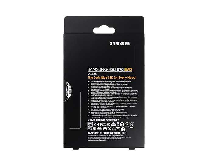 Samsung 870 EVO MZ-77E1T0BW - SSD - verschlüsselt - 1 TB - intern - 2.5" (6.4 cm)