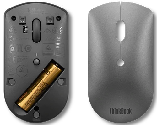 B-WARE - Lenovo ThinkBook Silent Mouse - Iron Gray, Bluetooth, 2400 DPI, Grau