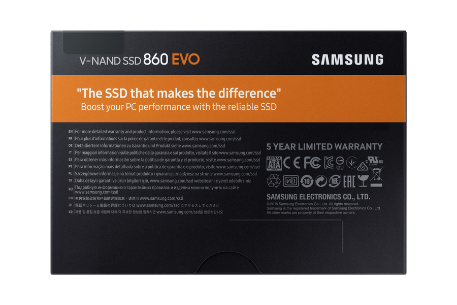 Samsung 860 EVO MZ-76E1T0B - SSD - verschlüsselt - 1 TB - intern - 2.5" (6.4 cm)