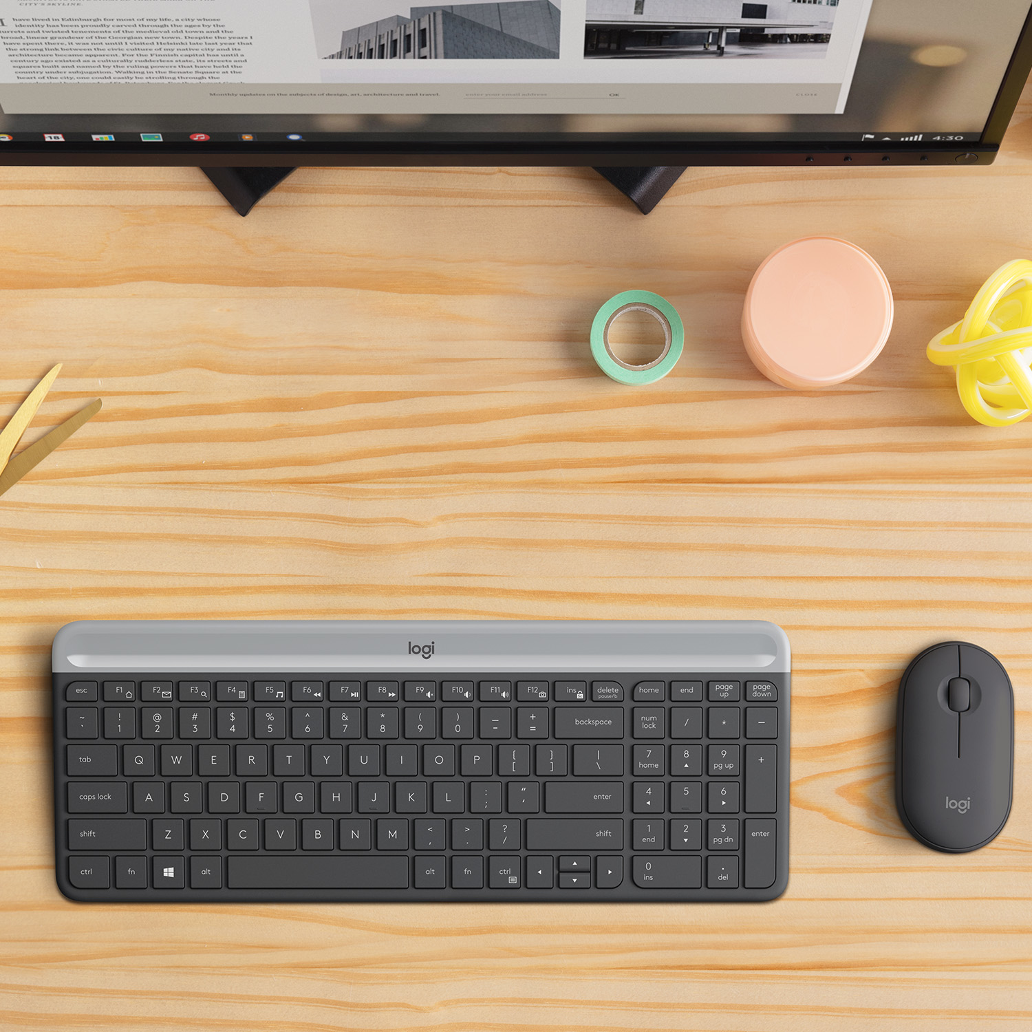 Logitech Slim Wireless Combo MK470 - Tastatur-und-Maus-Set