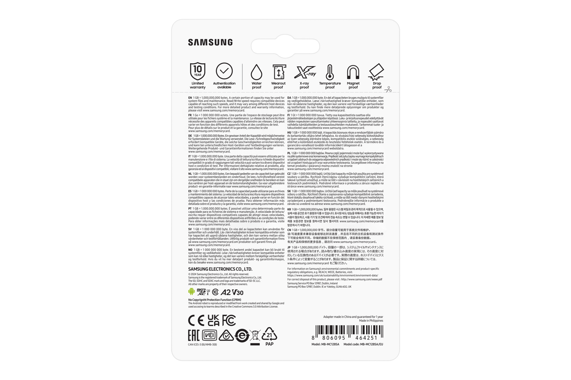 Samsung EVO Plus MB-MC128S - Flash-Speicherkarte (microSDXC-an-SD-Adapter inbegriffen)
