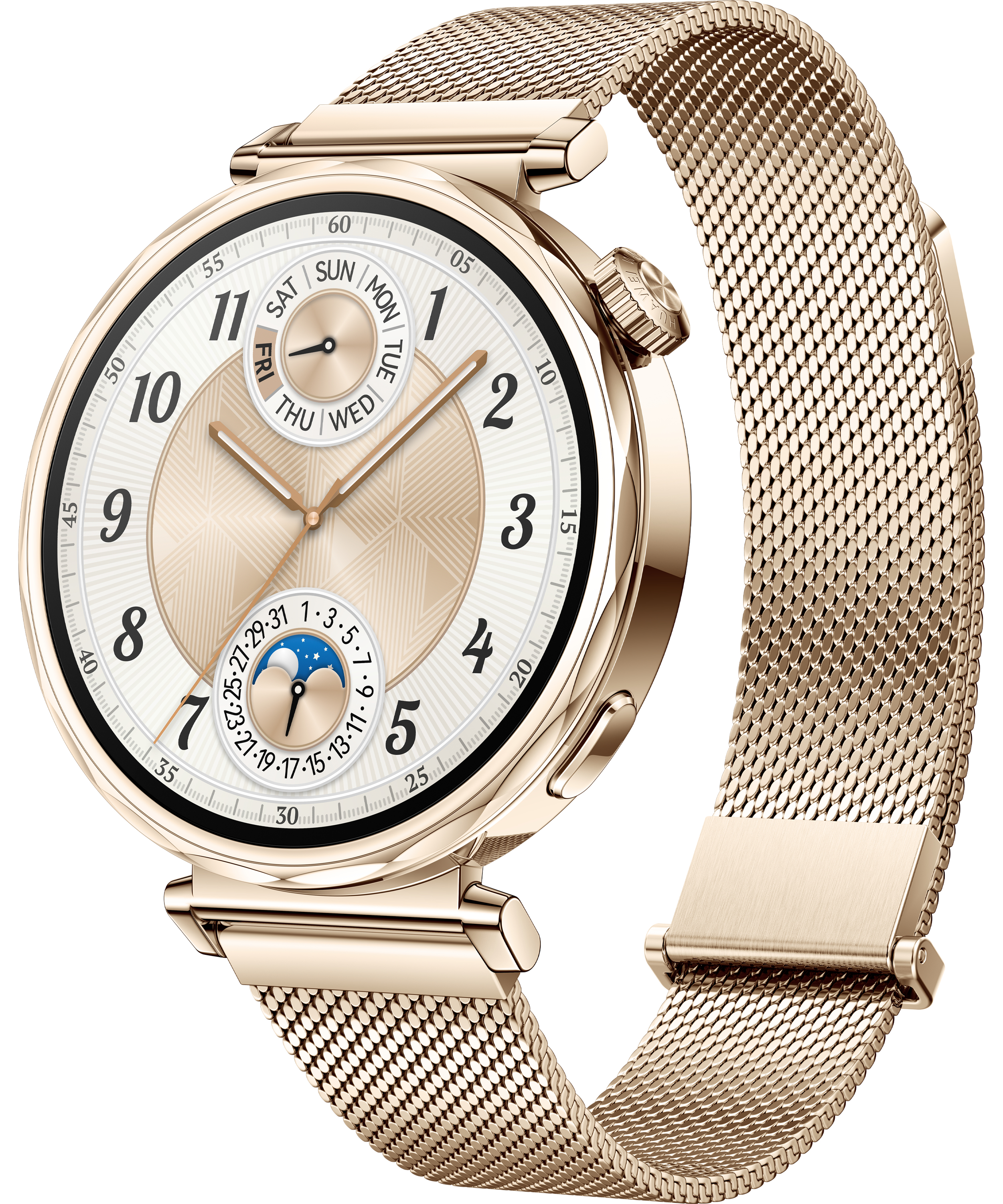 Huawei Watch GT 5 - 41 mm - Edelstahl - intelligente Uhr mit Milanese Riemen - Handgelenkgröße: 130-