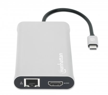 Manhattan USB-C Dock/Hub with Card Reader and MST, Ports (x10):