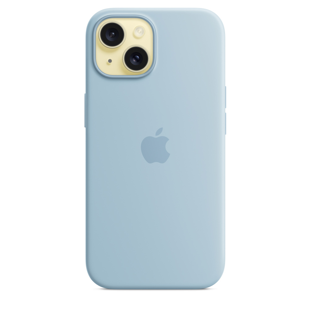 Apple iPhone 15 Silikon Case mit MagSafe ? Hellblau, Cover, Apple, iPhone 15, 15,5 cm (6.1"), Hellbl