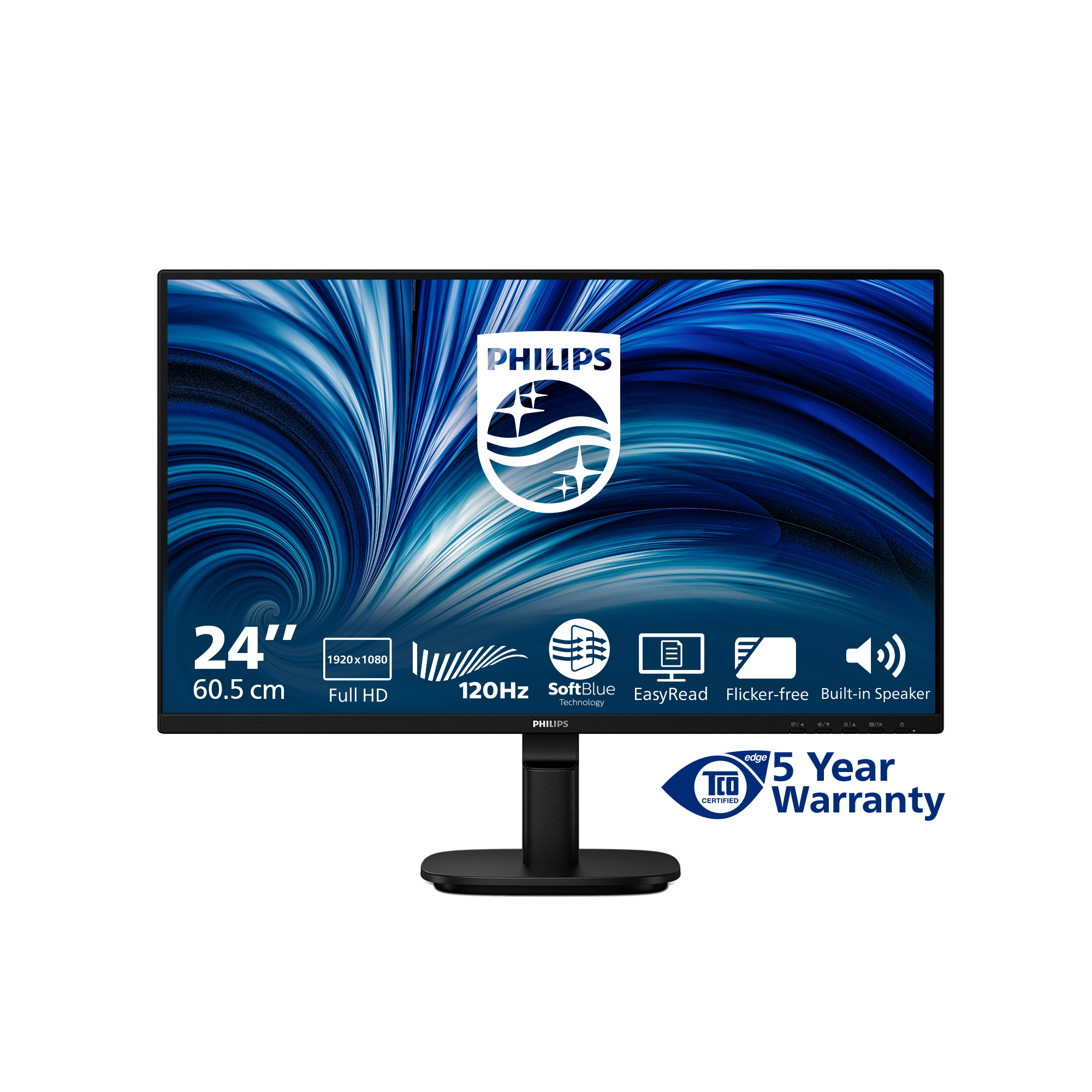 Philips 2000 Series 24B2N2200 Monitor 60.5cm (23.8") Full HD, IPS, 4ms, HDMI, Displayport, VGA