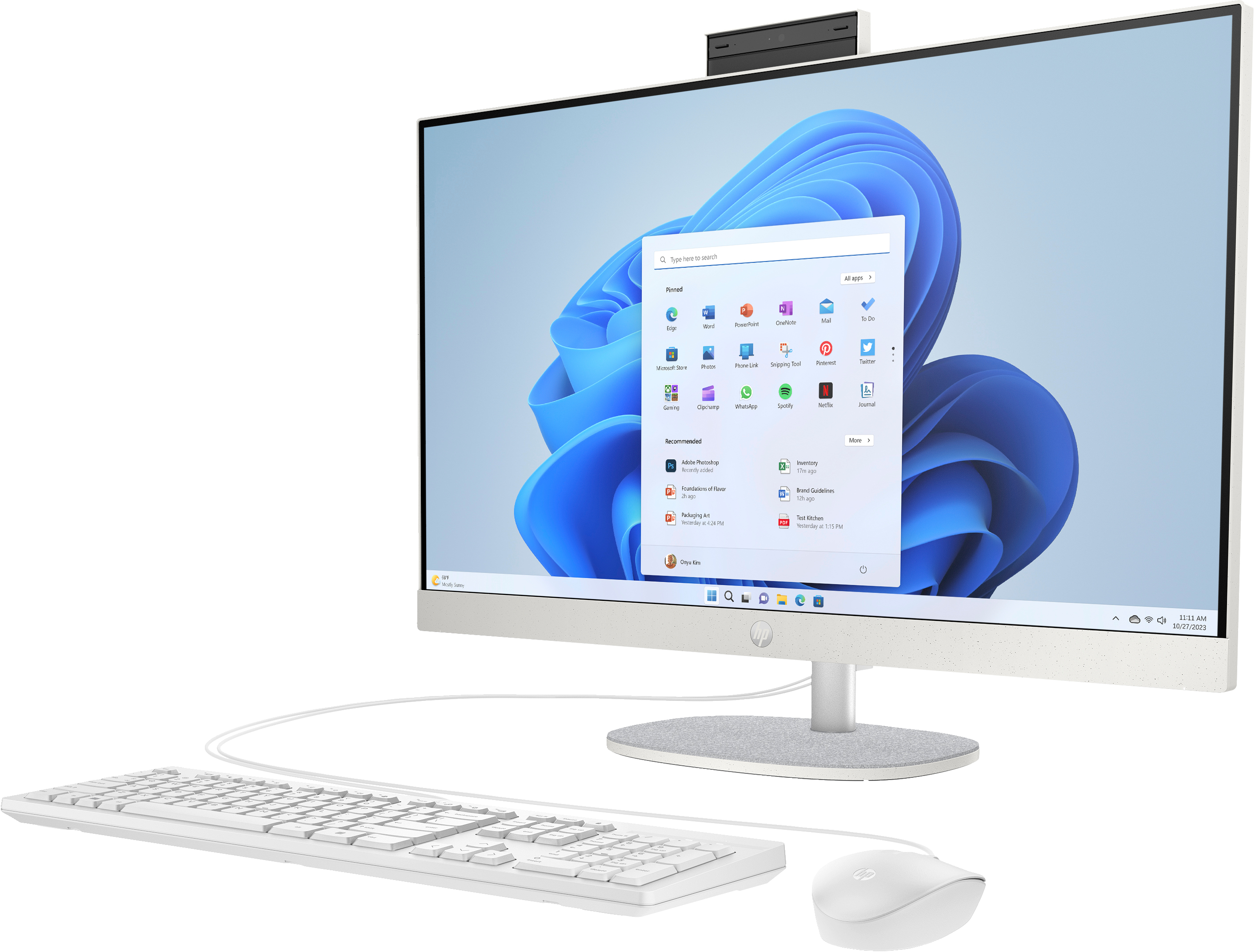 HP 27-cr0470ng - All-in-One (Komplettlösung) - Ryzen 7 7730U / 2 GHz - RAM 16 GB - SSD 1 TB - NVMe -