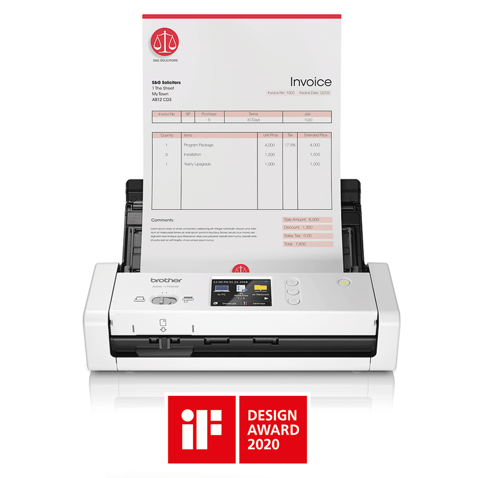 Brother ADS-1700W - Dokumentenscanner - Dual CIS - Duplex - A4 - 600 dpi x 600 dpi - bis zu 25 Seite