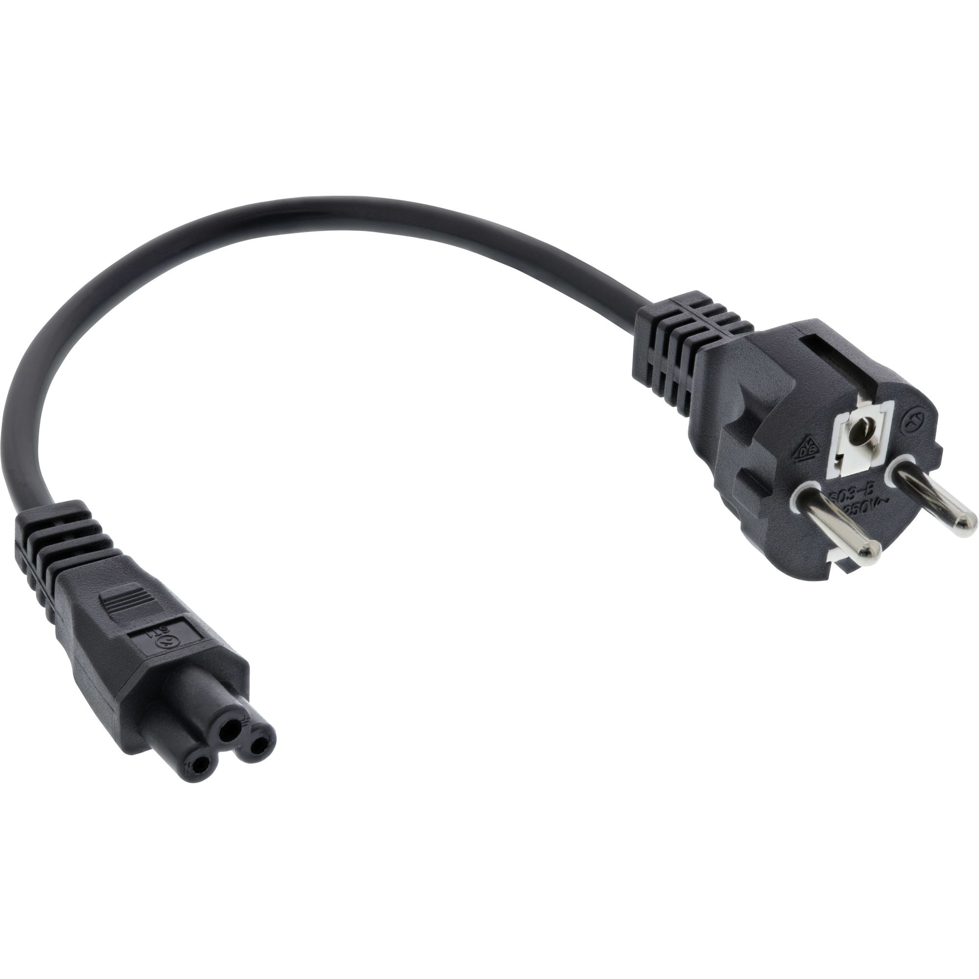 Netzkabel für Notebook, 3pol, schwarz, 0,3m