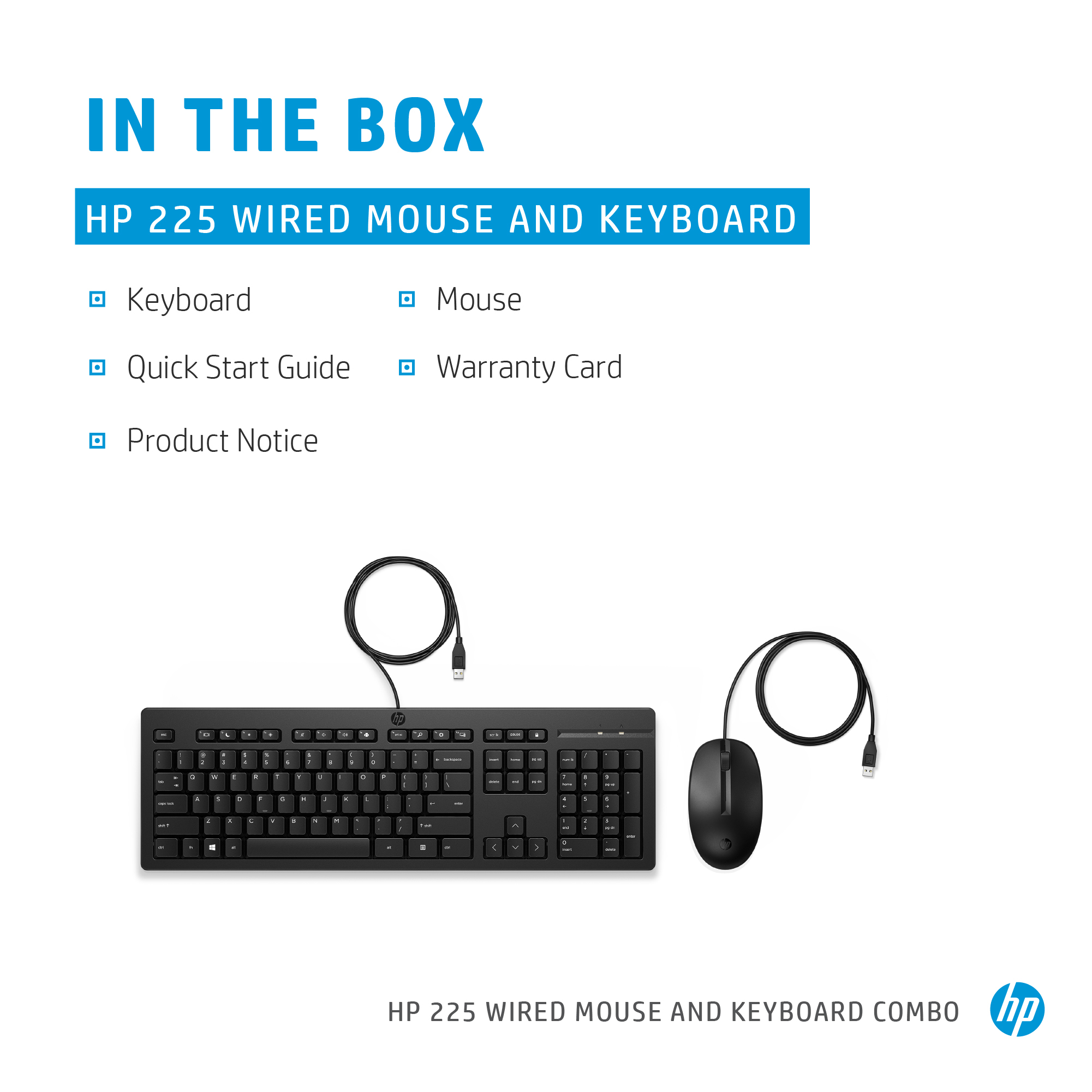 HP 225 - Tastatur-und-Maus-Set - USB - Spanisch