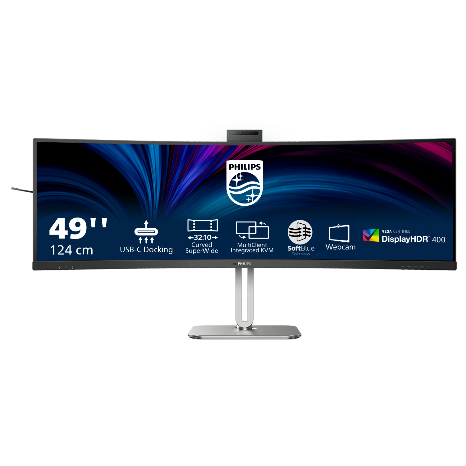 Philips 6000 Series 49B2U6900CH Curved-Monitor 124.5cm (49") DQHD, VA, 4ms, HDMI, DP, USB, RJ45