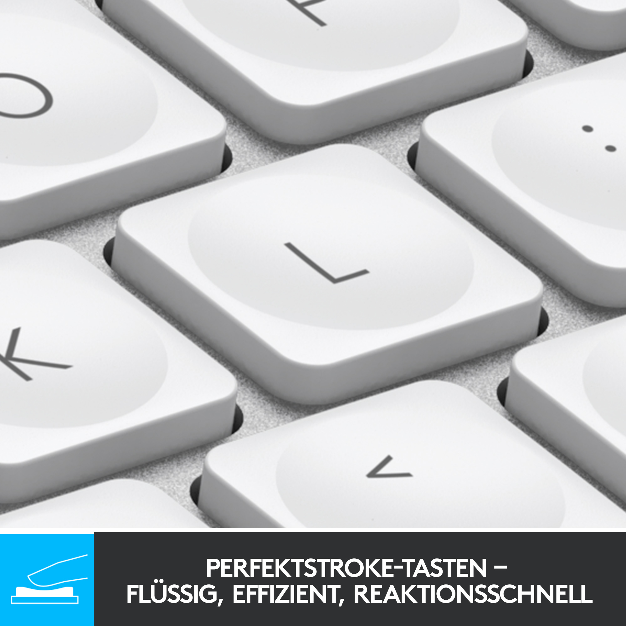 Logitech MX Keys Mini Pale Gray, weiß/grau, LEDs weiß, Logi Bolt, USB/Bluetooth, DE