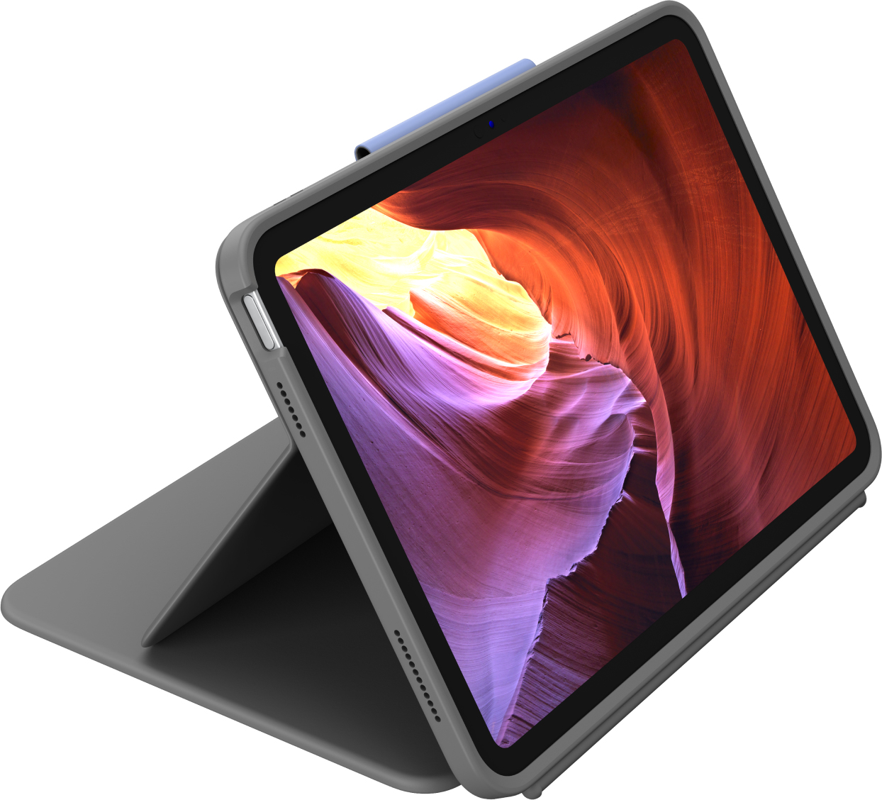 Logitech Rugged Folio - Tastatur und Foliohülle - Apple Smart connector - QWERTZ - Deutsch - Graphit