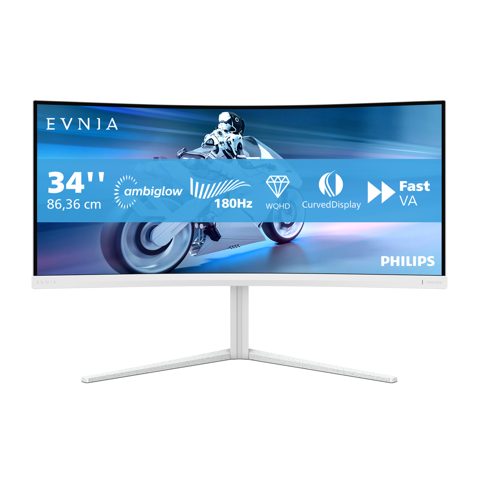 Philips Evnia 5000 Series 34M2C5501A Curved-Monitor 86.36cm (34") UWQHD, VA, 0.5ms, HDMI, DP, USB