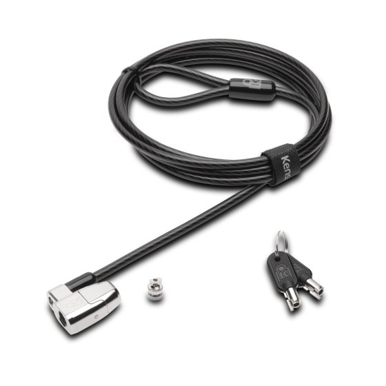 Kensington ClickSafe® 2.0-Laptopschloss - Like Keyed, 1,8 m, Schlüssel, Karbonstahl, Schwarz, Silber