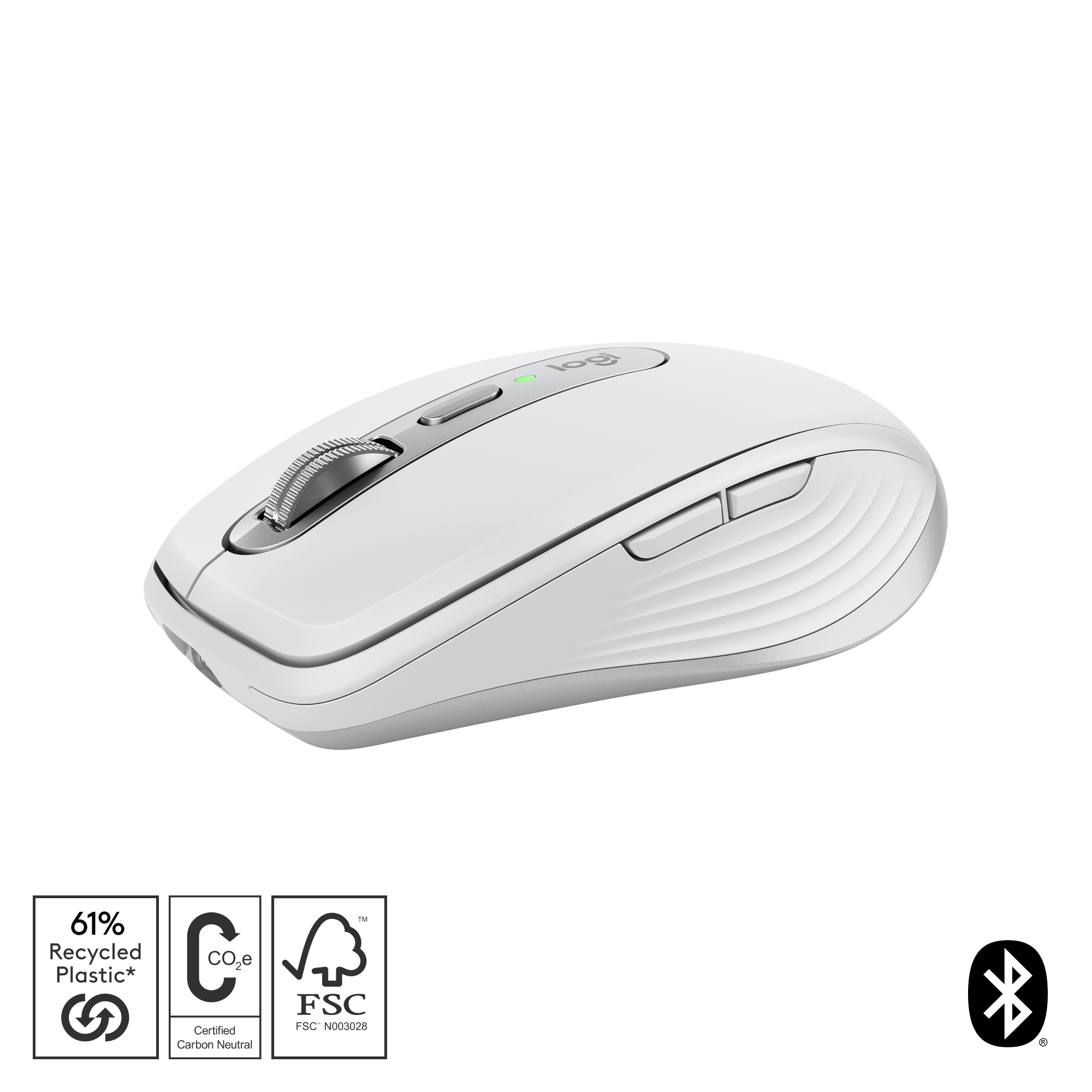 Logitech MX Anywhere 3S Pale Grey, weiß/grau, Logi Bolt, USB/Bluetooth